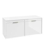FJORD Wall Hung 120cm Four Drawer Countertop Unit Gloss White &amp; Handles image