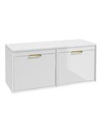 FJORD Wall Hung 120cm Four Drawer Countertop Unit Gloss White &amp; Handles image