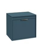 FJORD Wall Hung 60cm Two Drawer Countertop Unit Matt Ocean Blue &amp; Handle image
