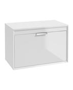 FJORD Wall Hung 80cm Two Drawer Countertop Unit Gloss White &amp; Handle image