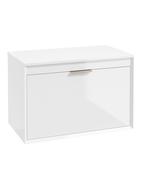 FJORD Wall Hung 80cm Two Drawer Countertop Unit Gloss White &amp; Handle image