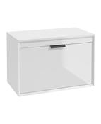 FJORD Wall Hung 80cm Two Drawer Countertop Unit Gloss White &amp; Handle image