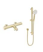 FORM Deck Mounted Thermostatic Bath Shower Mixer &amp; Slide Rail Kit image