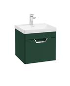 FREYA Wall Hung 50cm Single Drawer Unit Matt Wreath Green &amp; Handle image