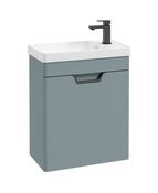 FREYA Wall Hung 55cm Single Door Cloakroom Unit Matt Coral Green &amp; Handle image