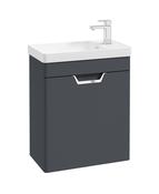 FREYA Wall Hung 55cm Single Door Cloakroom Unit Matt Night Sky Blue &amp; Handle