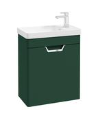 FREYA Wall Hung 55cm Single Door Cloakroom Unit Matt Wreath Green &amp; Handle image