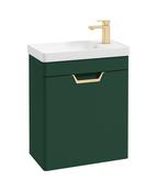 FREYA Wall Hung 55cm Single Door Cloakroom Unit Matt Wreath Green &amp; Handle image