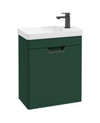 FREYA Wall Hung 55cm Single Door Cloakroom Unit Matt Wreath Green &amp; Handle image