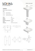 HORIZON 1 Tap Hole Square Basin &amp; Full Pedestal image