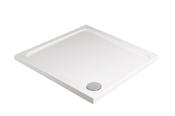 KRISTAL Low Profile Square No Upstand No Anti Slip Shower Tray White &amp; Waste image
