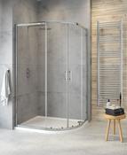 CITY PLUS Double Door Offset Quadrant Shower Door Chrome image