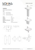 HORIZON Square 1TH Wash Basin &amp; Semi Pedestal image