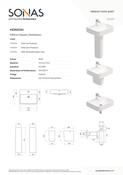 HORIZON Square 1TH Wash Basin &amp; Semi Pedestal image