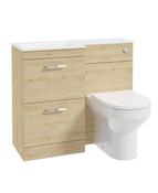 CORTA 100cm LH Combination Two Drawer Unit &amp; Handles image