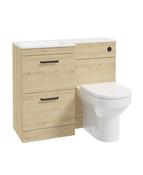 CORTA 100cm LH Combination Two Drawer Unit &amp; Handles image