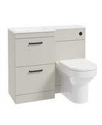 CORTA 100cm LH Combination Two Drawer Unit &amp; Handles image