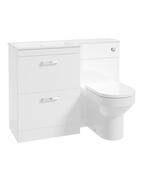 CORTA 110cm LH Combination Two Drawer Unit &amp; Handles image