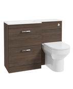 CORTA 110cm LH Combination Two Drawer Unit &amp; Handles