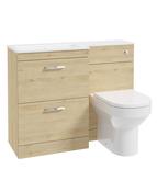 CORTA 110cm LH Combination Two Drawer Unit &amp; Handles image