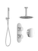 ALITA Knurled Bath Set 3 &amp; Ceiling Mounted Fixed Head image