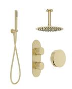 ALITA Knurled Bath Set 3 &amp; Ceiling Mounted Fixed Head image