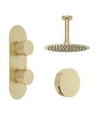 ALITA Knurled Bath Set 4 &amp; Ceiling Mounted Fixed Head image