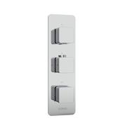 ALITA Soft Square Triple Control Dual Outlet Shower Valve Chrome image