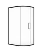ASPECT Single Door Offset Quadrant Shower Door Matt Black image