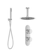 ALITA Knurled Shower Set 2 &amp; Ceiling Mounted Fixed Head image