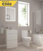 SONAS Main Bathroom. 50 cm Floorstanding Two Drawer Vanity Unit Bundle image