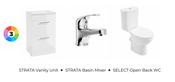 SONAS Strata Floorstanding 60 cm Two Drawer Vanity Unit &amp; Strata Basin Mixer Chrome &amp; Select Open Back  WC Bundle image