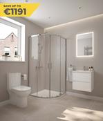 SONAS Ensuite. Source 50cm Wall Hung Two Drawer Vanity Unit Bundle image