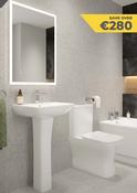 SONAS Score Bundle. (Fully Shrouded Close Coupled WC + 50 cm Wash Basin &amp; Full Pedestal + Basin Mixer, Chrome) Bundle image
