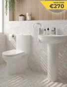 SONAS Eden WC Bundle. Semi Shrouded WC + Wash Basin &amp; Pedestal + Basin Mixer, Chrome Bundle image