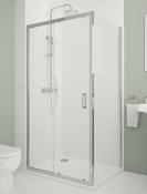SONAS Strata Round Thermostatic Shower &amp; Strata 1000 Sliding Shower Door &amp; Kristal 1000 Low Profile Shower Tray &amp; Sonas Safe Seal 2m Roll (FREE) Bund image
