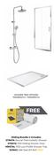 SONAS Strata Round Thermostatic Shower &amp; Strata 1100 Sliding Shower Door &amp; Kristal 1100 Low Profile Shower Tray &amp; Sonas Safe Seal 2m Roll (FREE) Bund image