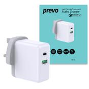 Prevo QC72 USB Type-C &amp; USB Type-A 65w