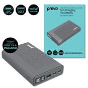 Prevo AD10C 100W USB-C Power Delivery PD 20000mAh Portable Fast-Charging Power bank with Digital Display, Dual USB-C &amp; USB-A with 100W USB-C Cable for Laptops, Ultrabooks, Chromebooks, Smartphones etc image