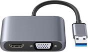 USB 3.0 to HDMI+VGA adapter black