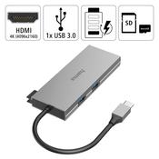 Hama USB-C Hub, Multiport, 6 Ports, 2 x USB-A/USB-C/HDMI/SD &amp; microSD image