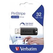 Verbatim USB DRIVE 3.0 32GB PINSTRIPE BLACK image