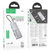 Hoco HB52 8-In-1 Multi-Function Converter HDTV+RJ45+SD/TF+PD+Type-C3.0+USB3.0*2 Space Gray