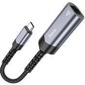 Hoco Adapter UA26 Type-C to Ethernet 1000Mbps Metal Gray image