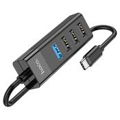 Hoco HB25 Easy Mix Type-C 4-in-1 High Speed Converter/Hub Black