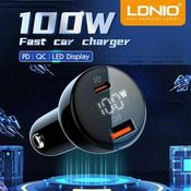 LDNIO 100W PD QC LED DUAL CAR CHARGER INC C TO C CABLE image