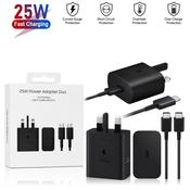 Samsung type 25W Super Fast Charging Travel Adapter (plug) with USB C to C cable image