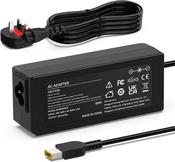 Lenovo replacement 20V 3.25A 65W rectangular yellow tip Laptop Charger with UK plug image
