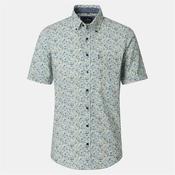 Casa Moda Linen Print Short Sleeve Shirt - Green - M image