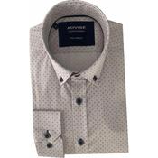 Advise Tailored Print Shirt - Tan - S